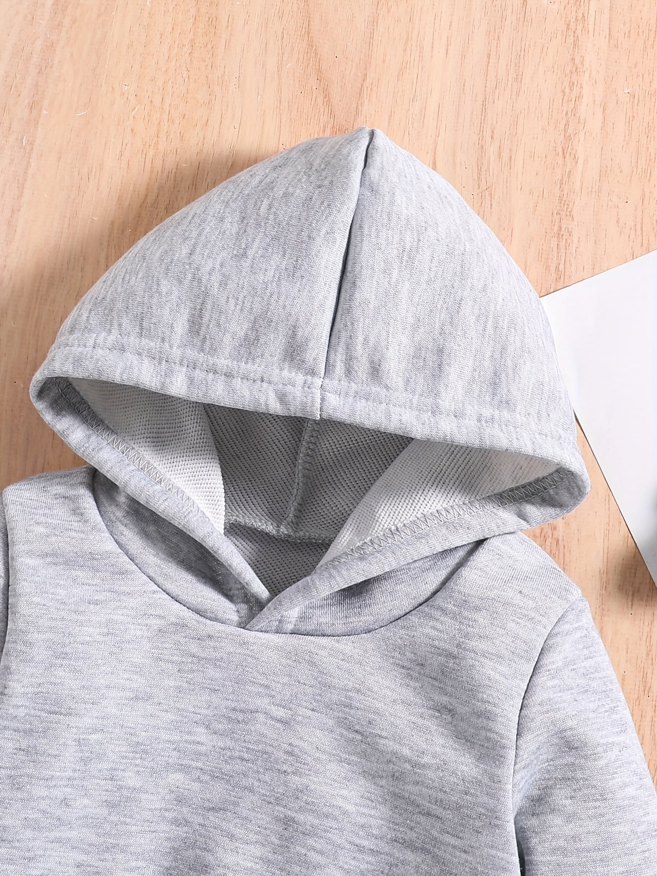 Teddy Bear Print Baby Boys Hooded Sweatshirt