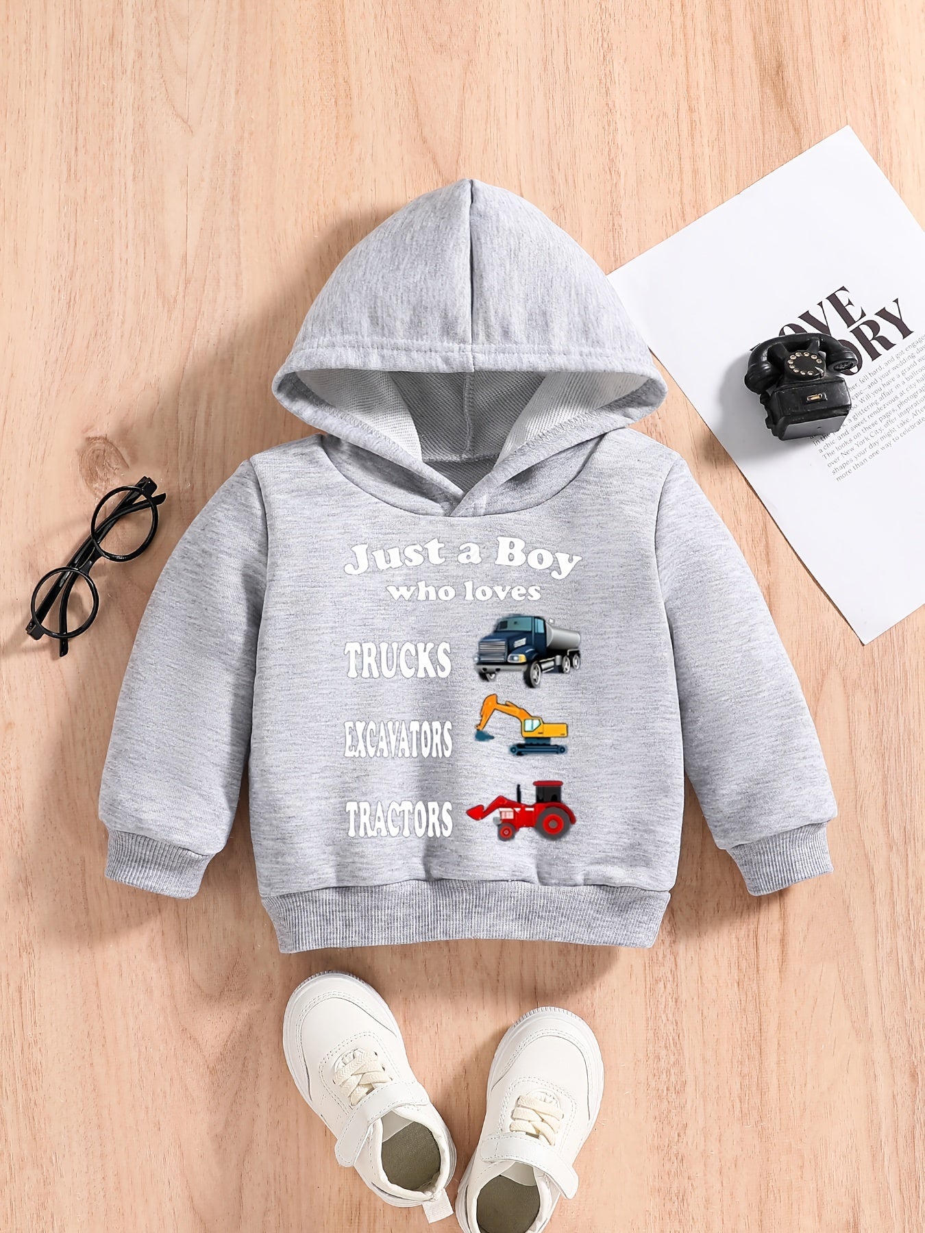 Baby Boys Cartoon Vehicle Sweatshirt Hoodie