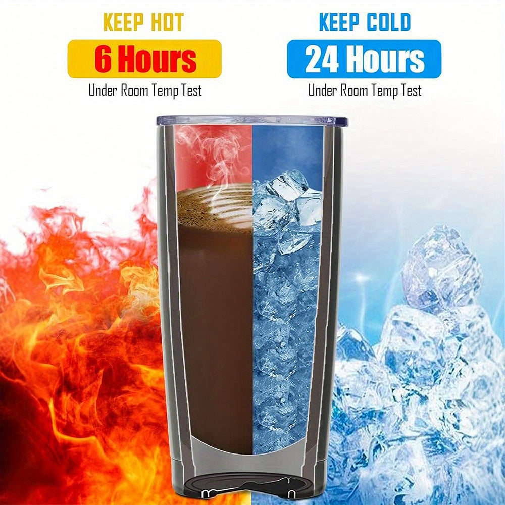 20oz Stainless Steel Insulated Mug Leaf Snail Portable Leakproof Office Travel