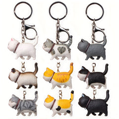 Cat Shaped Keychain Metal Anime Keyrings for Couple Handbags