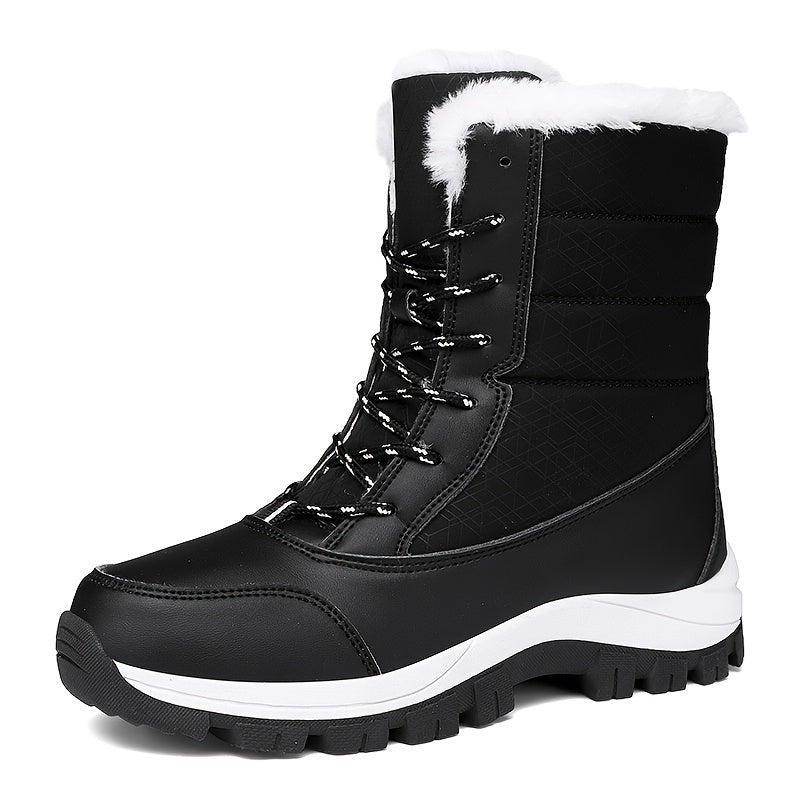 Women's Faux Fur Lined Snow Boots Warm Winter Outdoor Hiking Boots