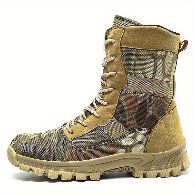 Men's Military Style Hiking Boots Non Slip Lace Up Durable Shoes