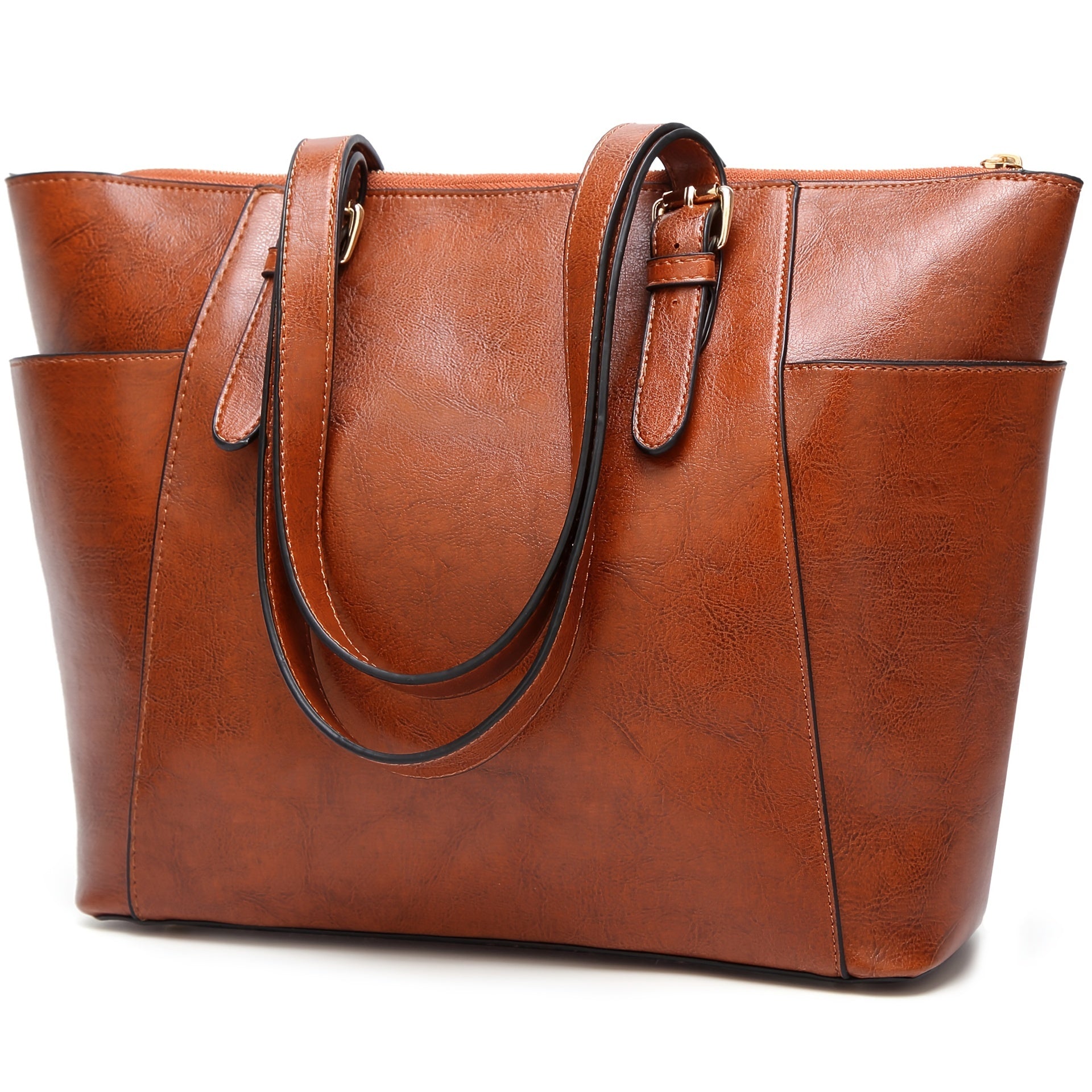 Vintage Style Faux Leather Tote Bag Women's Handbag