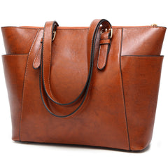 Vintage Style Faux Leather Tote Bag Women's Handbag