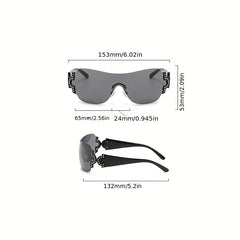 Y2K Wrap Around Sunglasses Mirrored UV400 Sun Shades