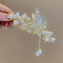Girl's Flower Butterfly Rhinestone Hair Clip Tassel Fairy Hair Accessories