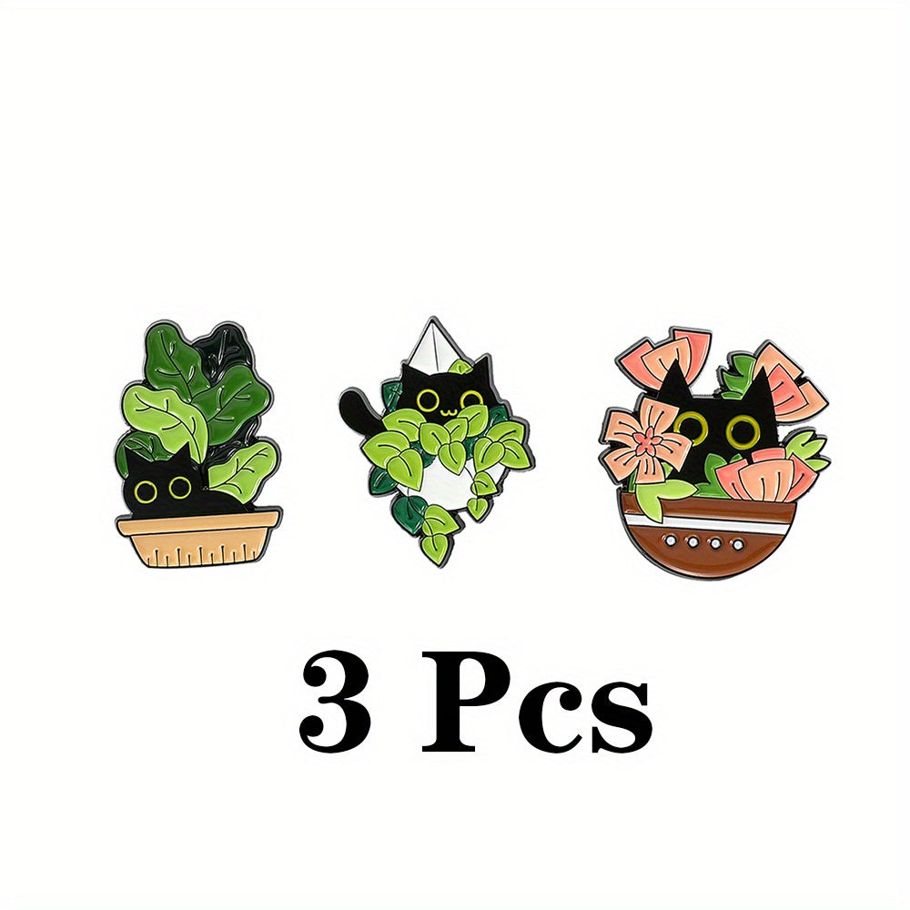 Funny Hiding Cat Enamel Pins Metal Paint Badges For Backpacks Clothing
