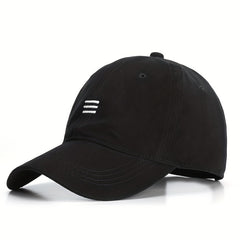 Three Stripe Embroidery Baseball Cap Solid Cotton Sun Hat Casual Dad Hats