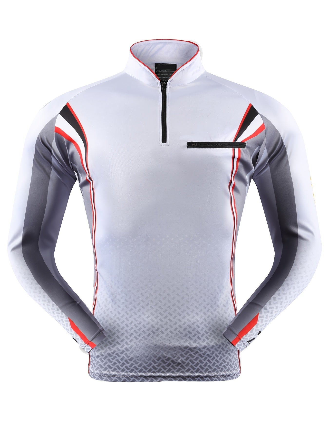 Men's UPF 50 Sun Protection Shirt Zip Up Rash Guard Long Sleeve