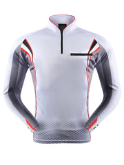 Men's UPF 50 Sun Protection Shirt Zip Up Rash Guard Long Sleeve