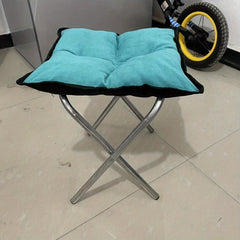 Foldable Low Stool with Cushion for Shoe Changing Comfort