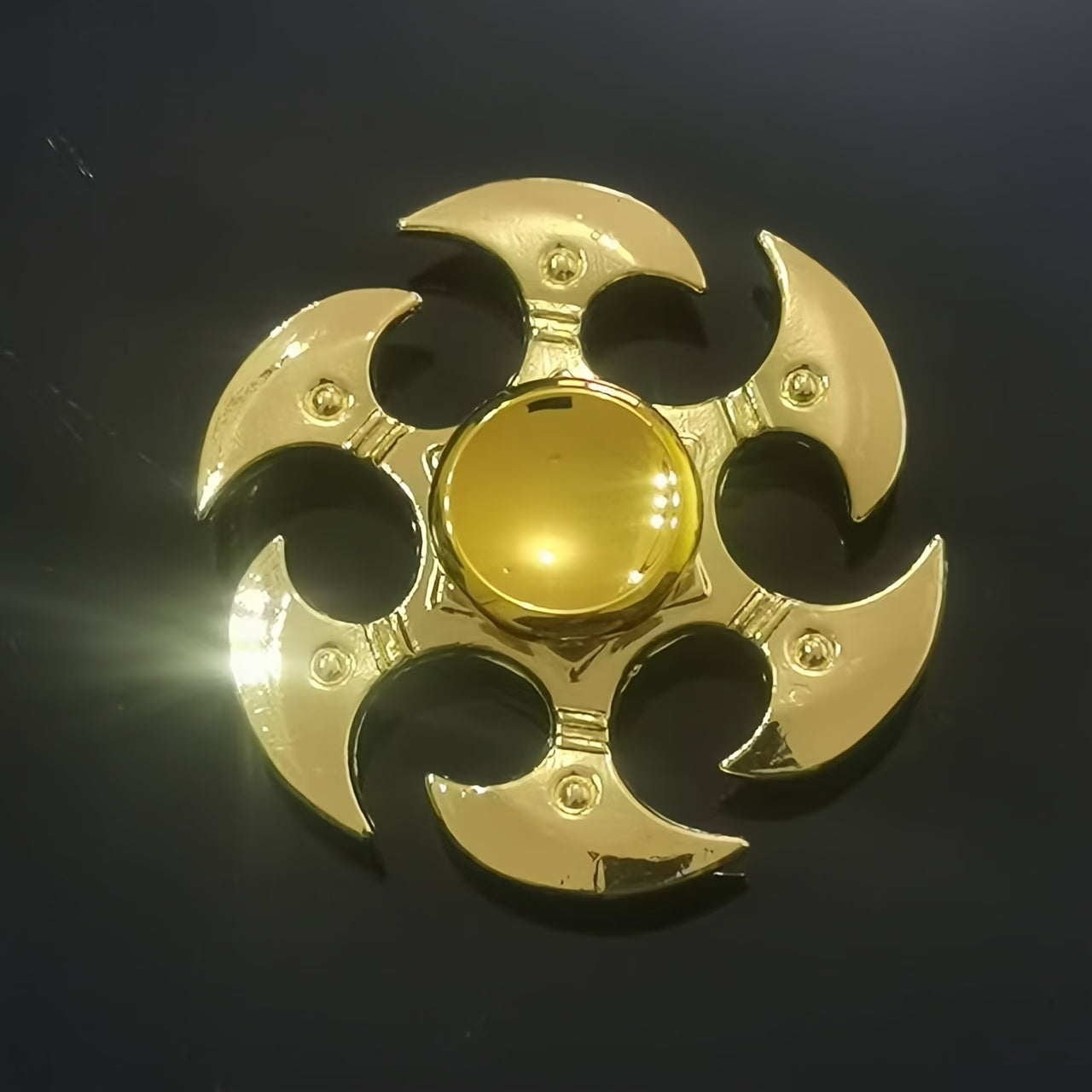 Golden Zinc Alloy Finger Spinner Ergonomic Hand Fidget Durable Metal