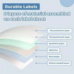 Phomemo D30 Label Maker Paper, Various Sizes, Self-Adhesive, Blank Printer Paper