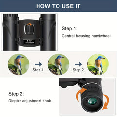 4000x25 HD Binoculars Foldable for Long distance Viewing Waterproof Fog proof
