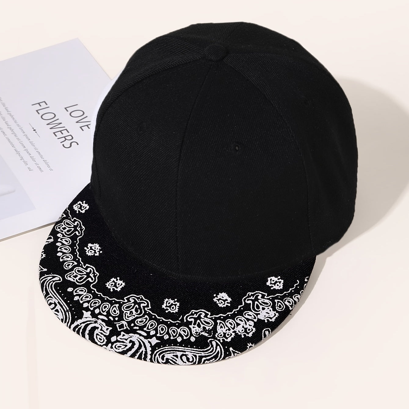 Paisley Print Baseball Cap Casual Snap Back Hat Adjustable Sports Hat