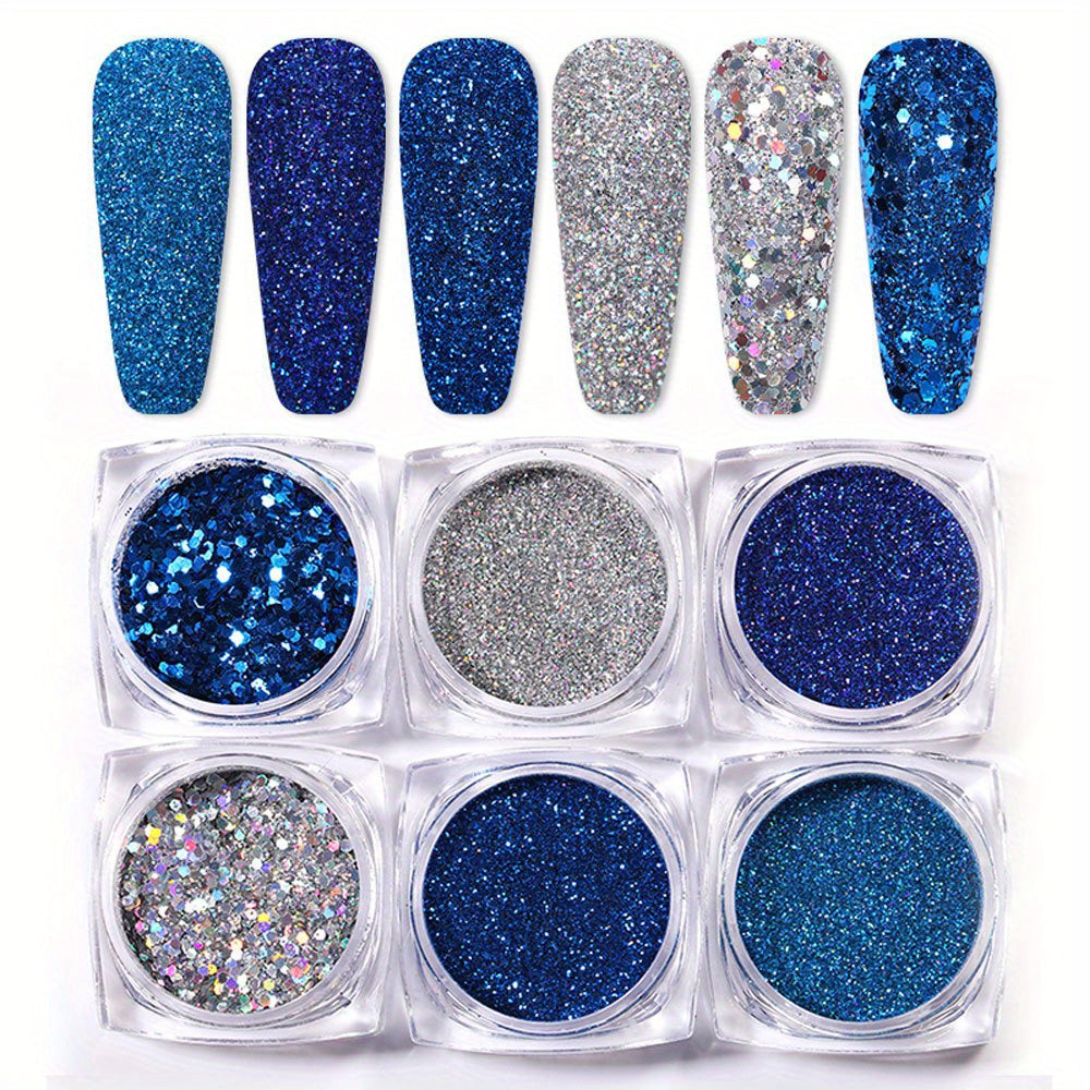 6pcs Glitter Nail Sequins Face Body Ornaments