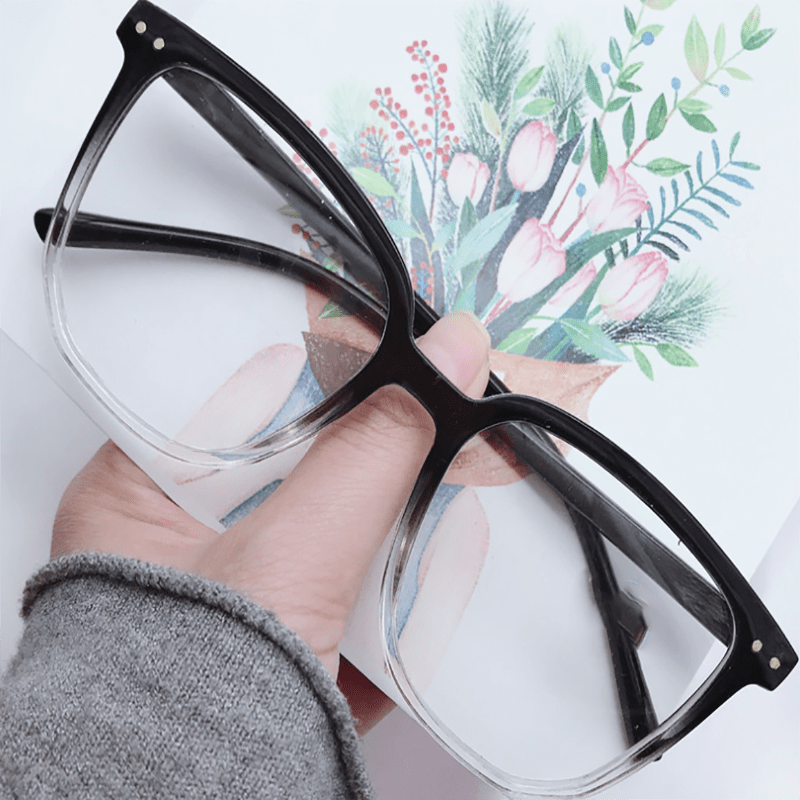 Square Anti Light Glasses For Women Men Students Gradient Nearsighted Frame