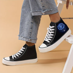 Women's High Top Sneakers Floral Pattern Lightweight Breathable Outdoor Shoes
