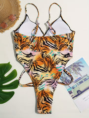  Sexy One Piece Swimsuit Women's Plus Random Print