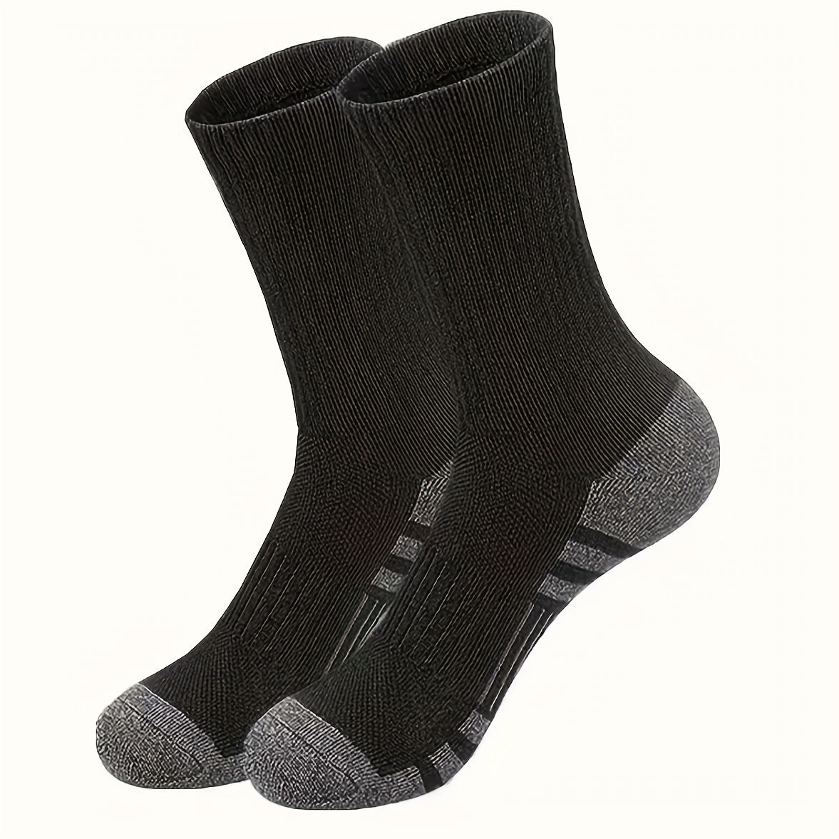 3 Pairs Men's Mid Crew Sport Socks - Sweat Absorbing, Comfy, Breathable