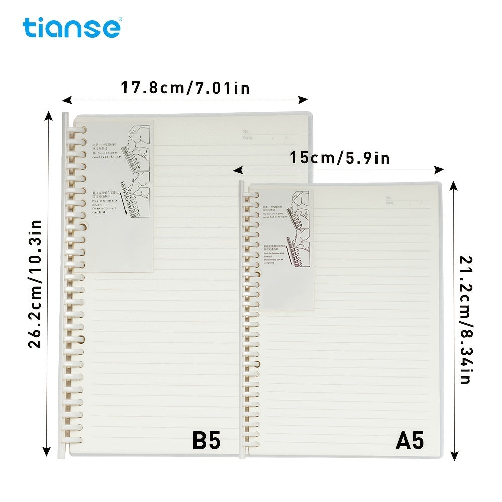 TIANSE A5 B5 Pull Clip Loose Leaf Notebook With 80 Sheets