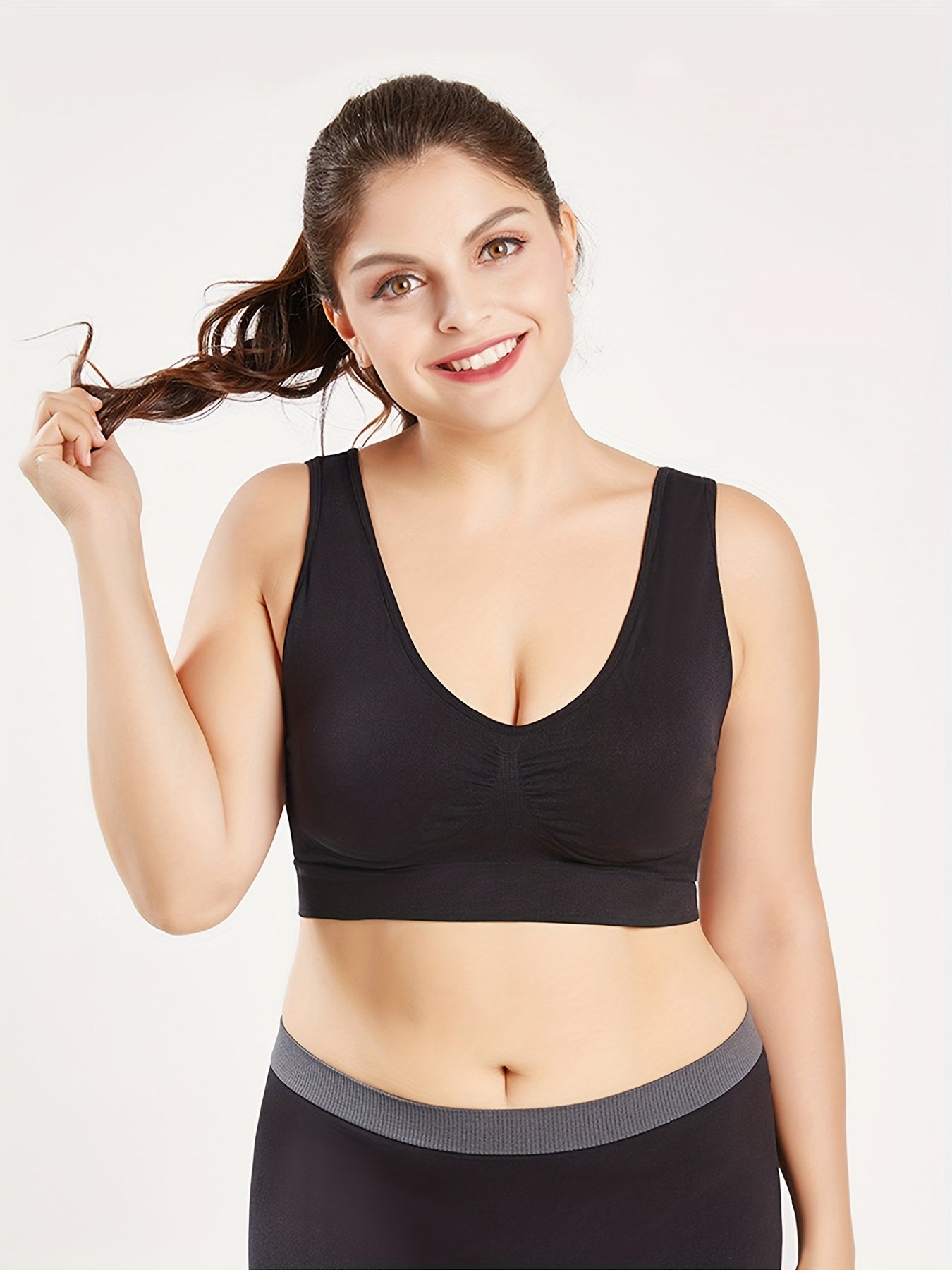 2 Pack Plus Size Sports Bra Set High Stretch Gym Fitness Bra 2pcs Set