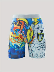 Men's Stretchy Boxer Briefs Comfortable Leopard Print Underwear