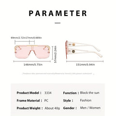 Large Square UV Protection Sunglasses for Men and Women