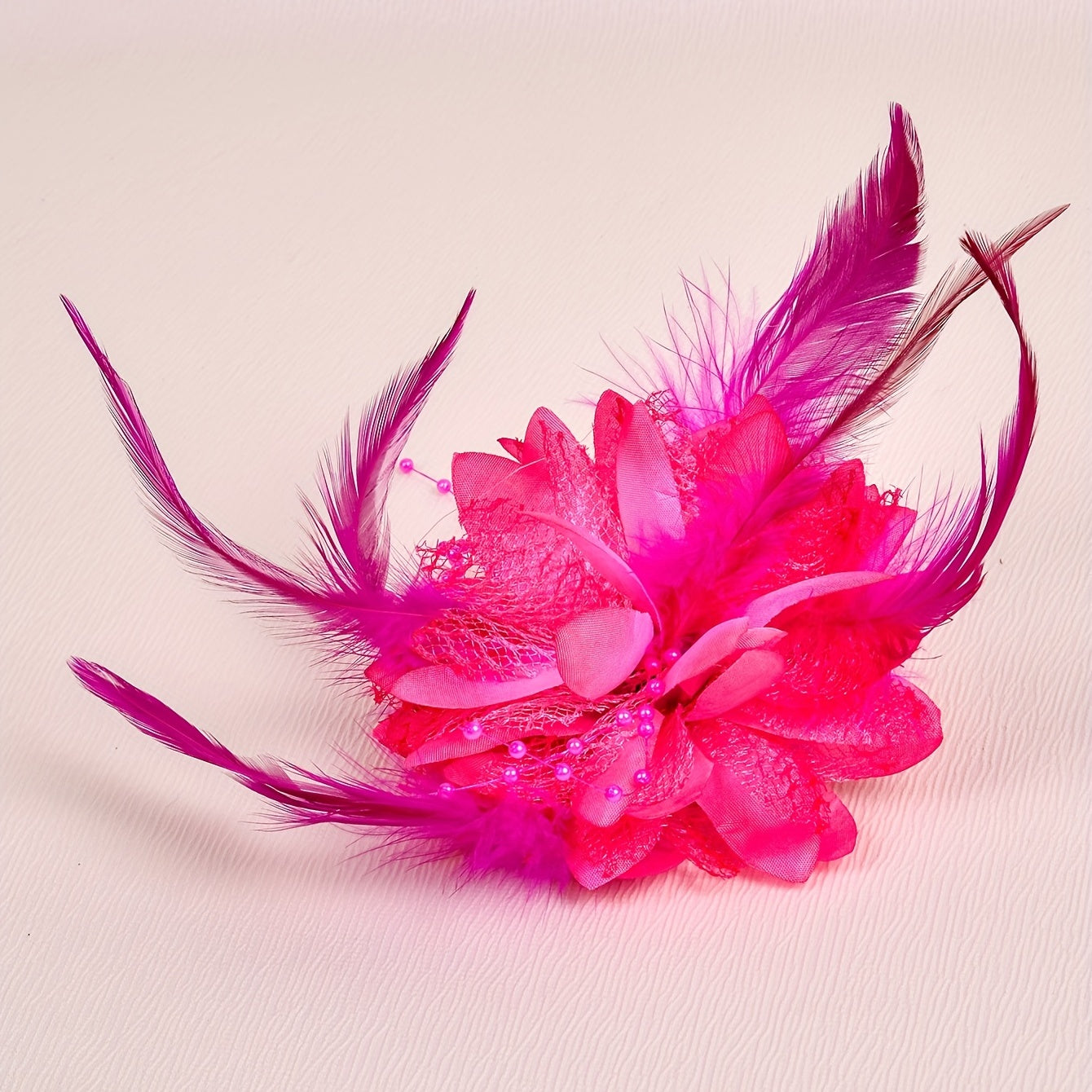 Mesh Flower Head Piece Faux Feather Head Piece Women's Hair Accessories