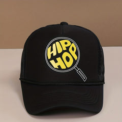 Racket Print Baseball Cap Hip Hop Mesh Trucker Hat