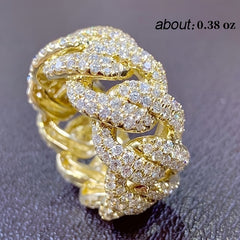 Zircon Inlaid Chain Ring For Men
