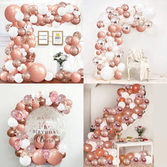 Rose Gold Balloons Garland Arch Kit 138pcs - Birthday Party Decor
