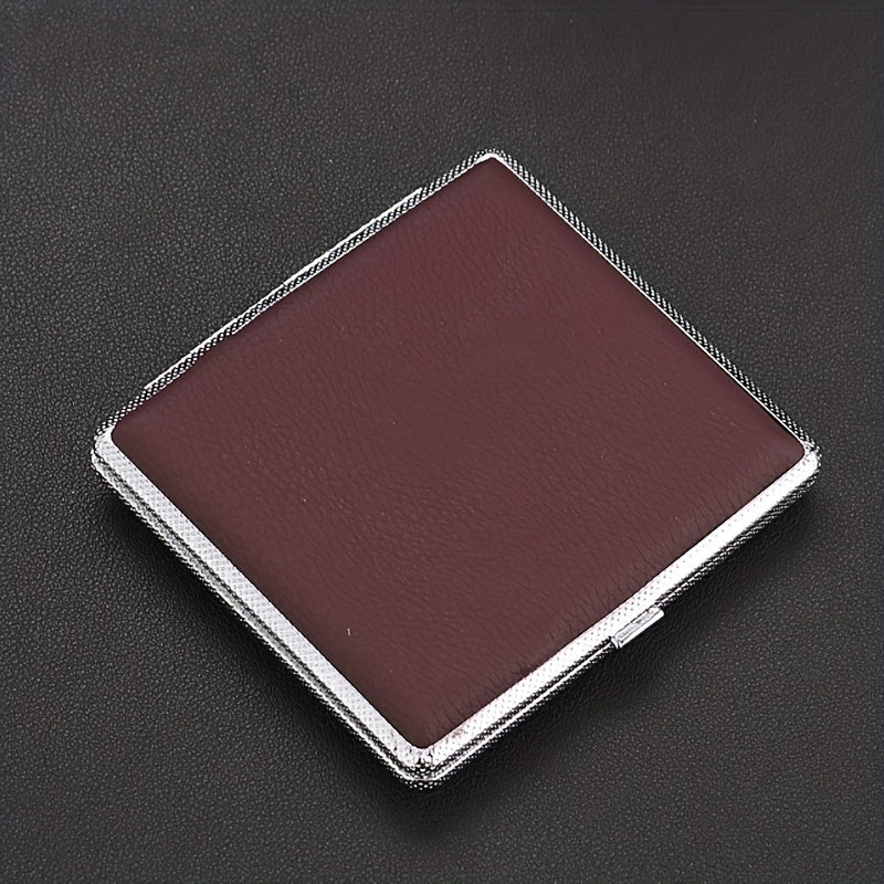 Leather Cigarette Pack 20 Split Tight Band Men's Storage Box