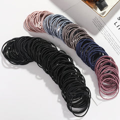 100pcs Multicolor Elastic Hair Ties Rubber Band Women Girls Hair Accessories