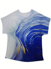  Marble Print Short Sleeve Tee