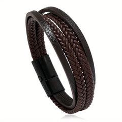 Men's Vintage Weave PU Leather Bracelet