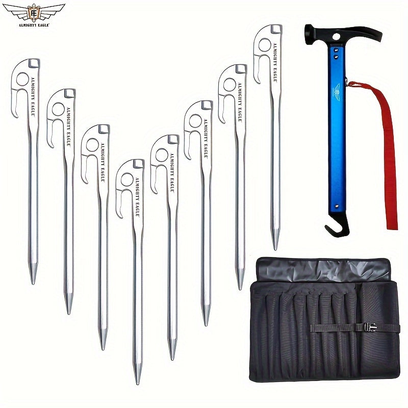 8pcs 420 Stainless Steel Ground Nails Camping Tent Canopy Stakes