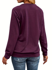 Dragonfly Print Sweatshirt Crew Neck Casual Long Sleeve Women's Clothing
