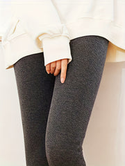  Butterfly Patched Fleece Lined High Rise Thermal Leggings