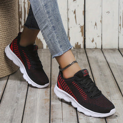 Women's Lace Up Running Shoes Lightweight Comfortable Low Top Sport Shoes