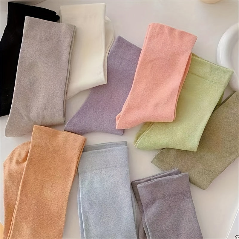 10 Pairs Comfy Breathable Women's Mid Tube Socks