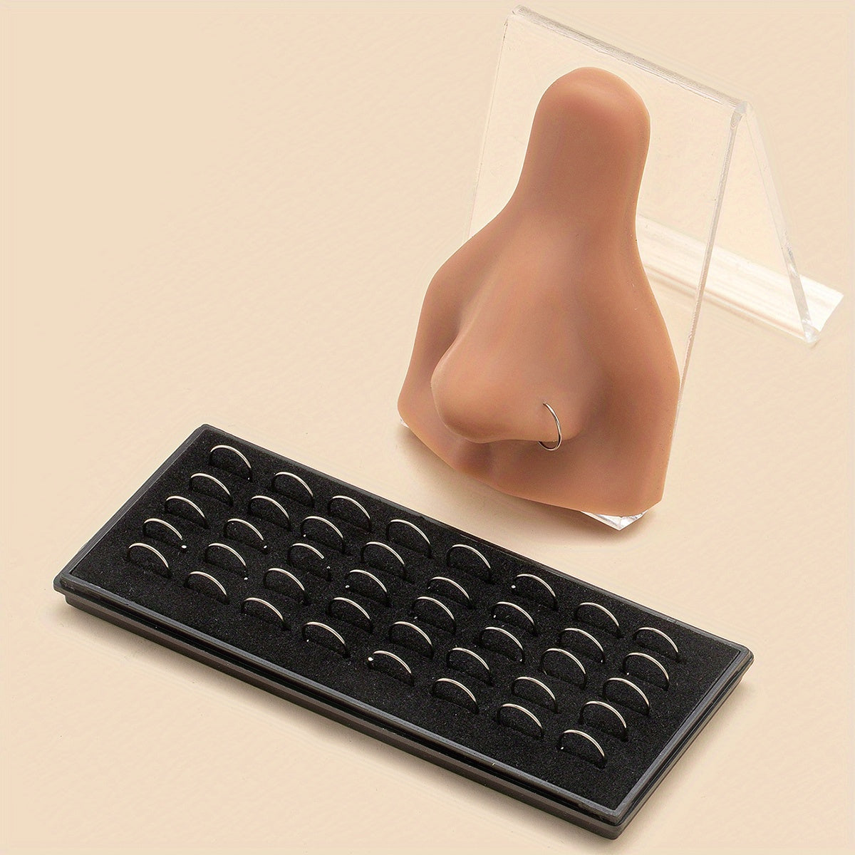 40 Pcs Nose Ring Set Copper Round Body Piercing Women