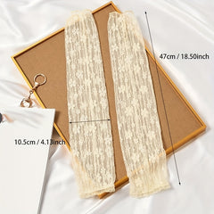Floral Lace Fingerless Sunscreen Long Gloves Women