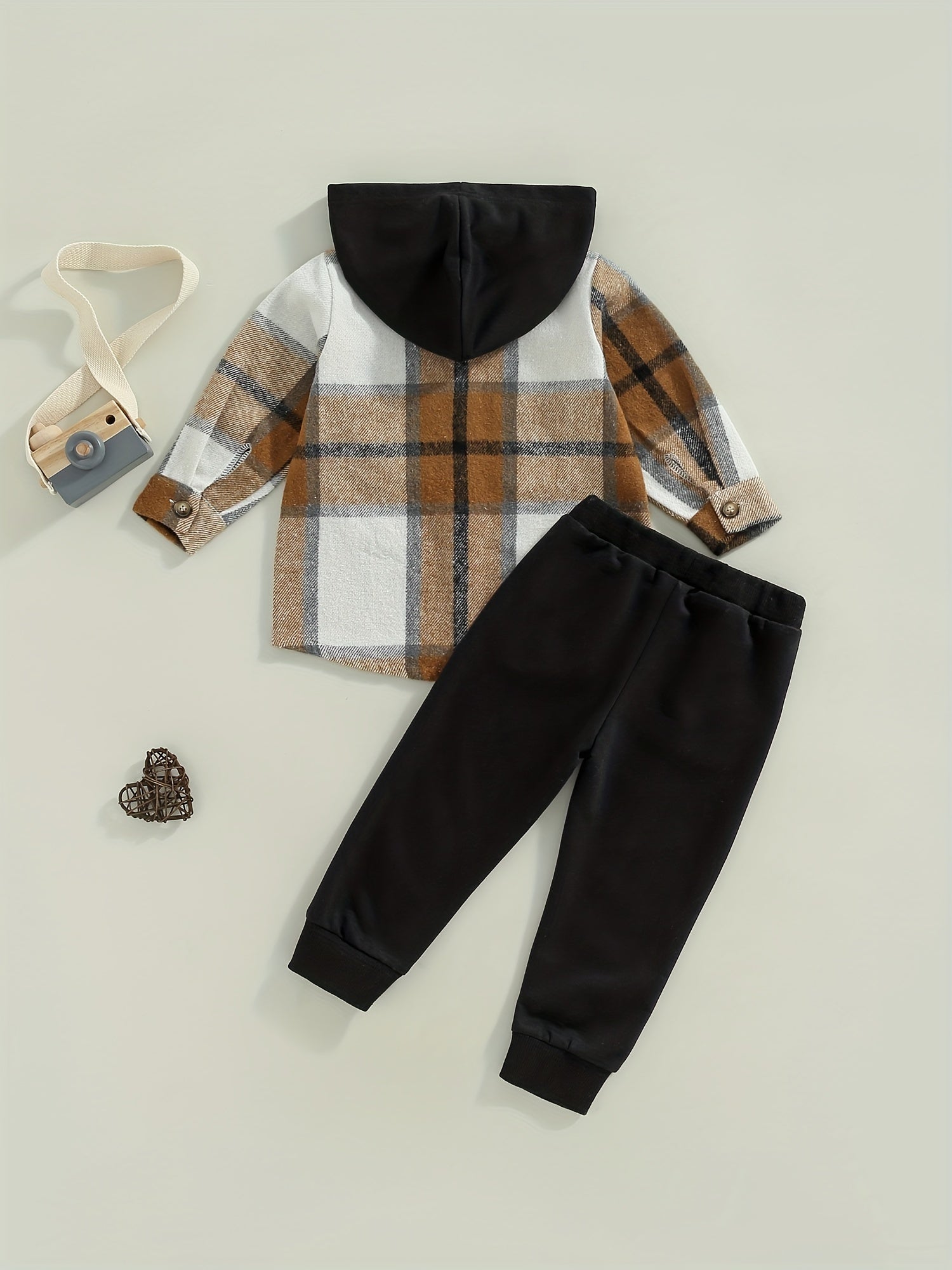 2Pcs Baby Boy's Hoodie Shirt & Pants Set Sweatsuit Outfit