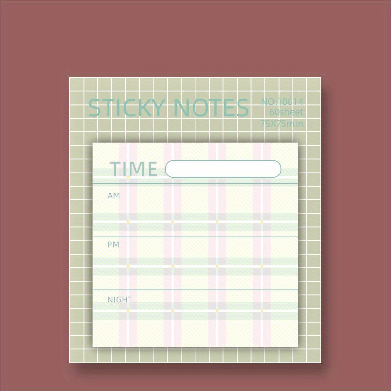 Plaid Sticky Notes 60 Sheets Student Notepad Creative N Times Stickers