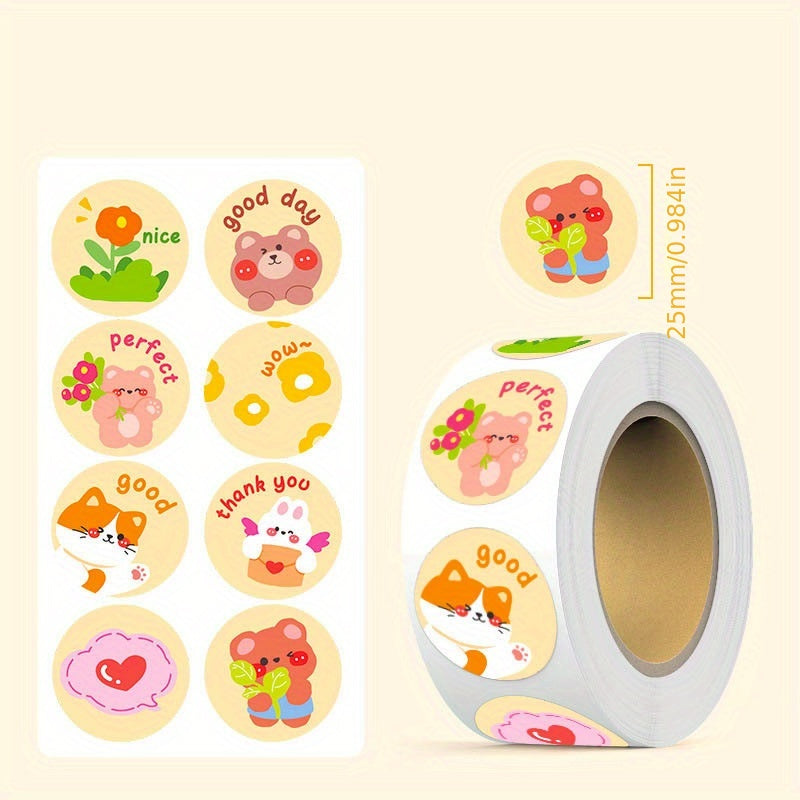 500 Small Flower Stickers Roll Window Glass Decoration Sealing Stickers