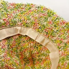 Colorful Straw Bucket Hat Boho Crochet Sunshade Cloche Hats