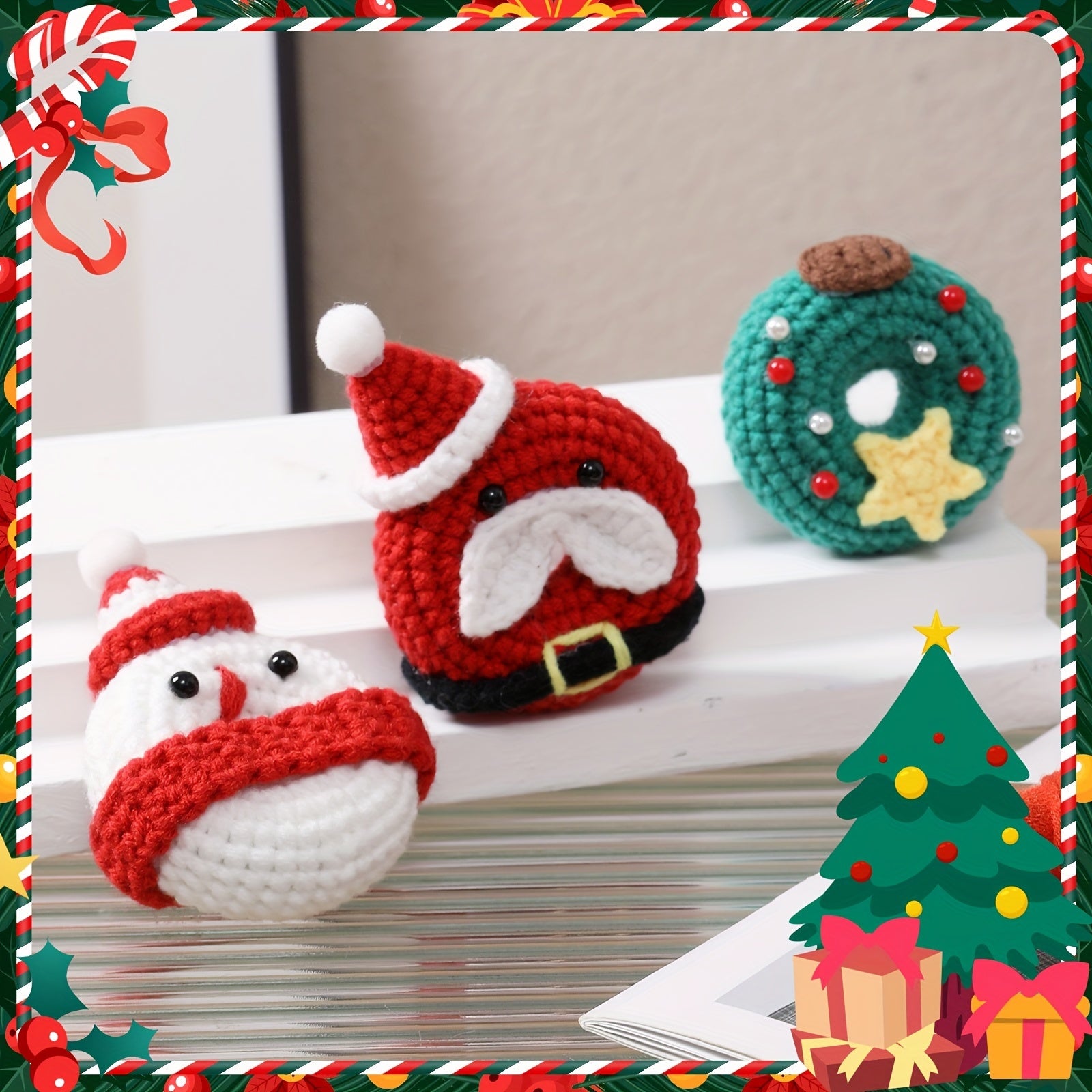 Christmas Doll Crochet Material Bag DIY Knitted Doll Set Gift