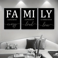 3pcs Family Quote Wall Poster Canvas Painting Home Decor