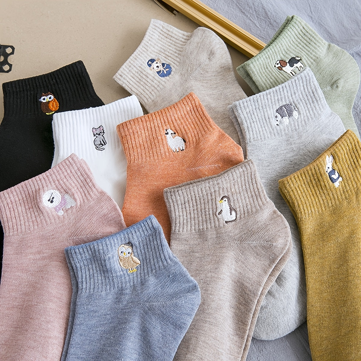 10 Pairs Animal Pattern Ankle Socks Women's Stockings